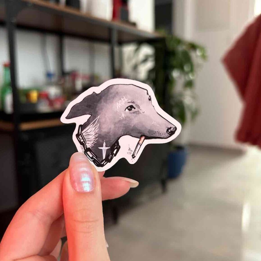 Tattooed Cig Pooch Sticker (1pc)